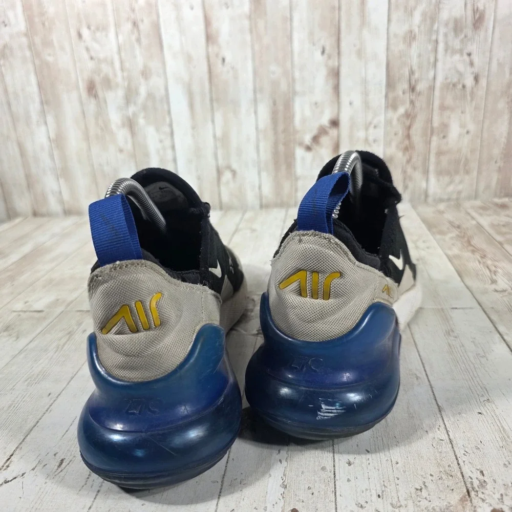 Nike Air Max 270 Black Blue Grey Running Shoes Sneakers 943345-050 Womens 7.5 6Y